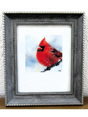 Alyna Water Numbered Print of a Male Red Cardinal